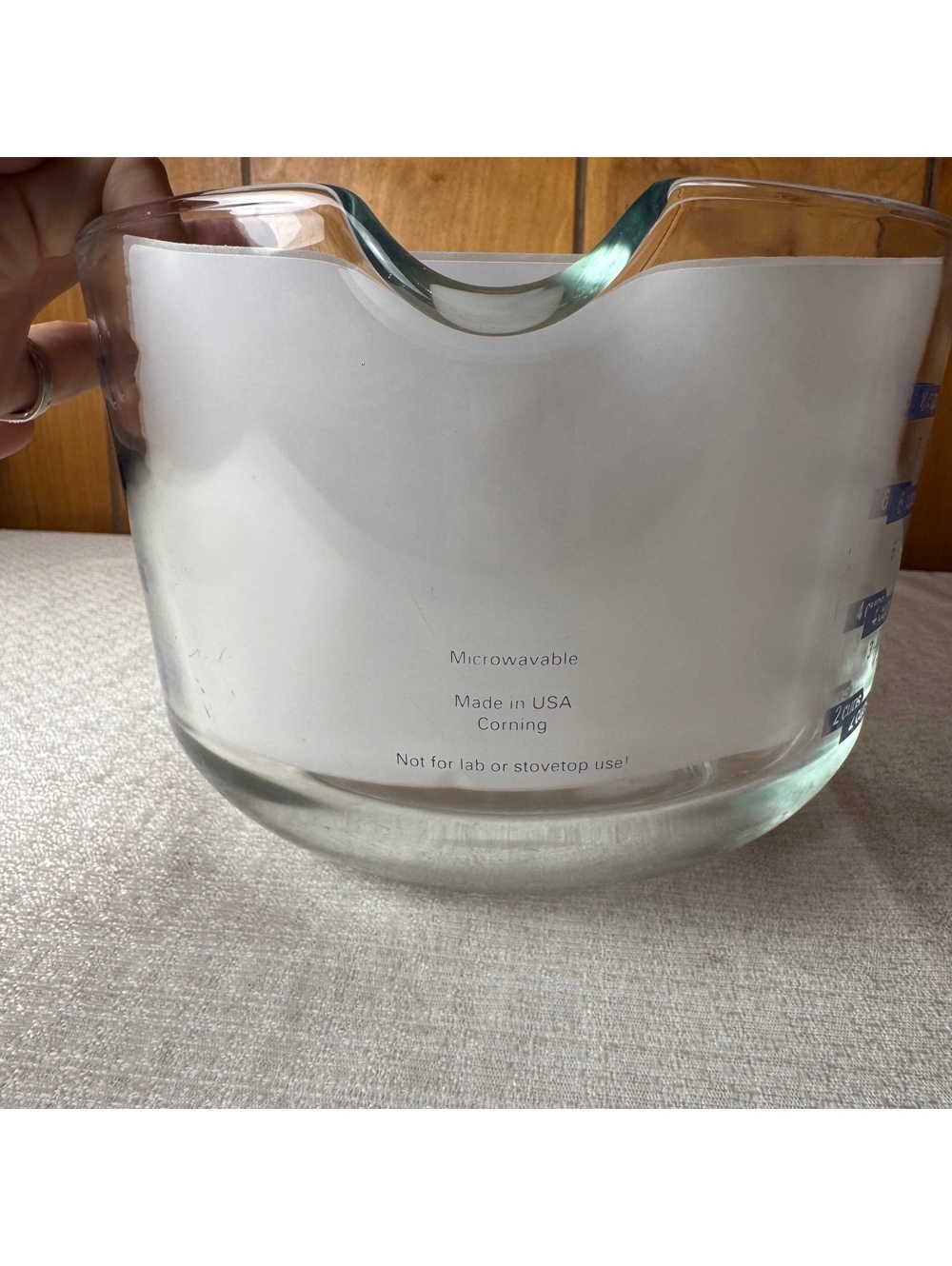 Vintage Pyrex 2 Quart 8 Cup Glass Measuring Cup Blue Lettering Made in USA - Picture 3 of 7